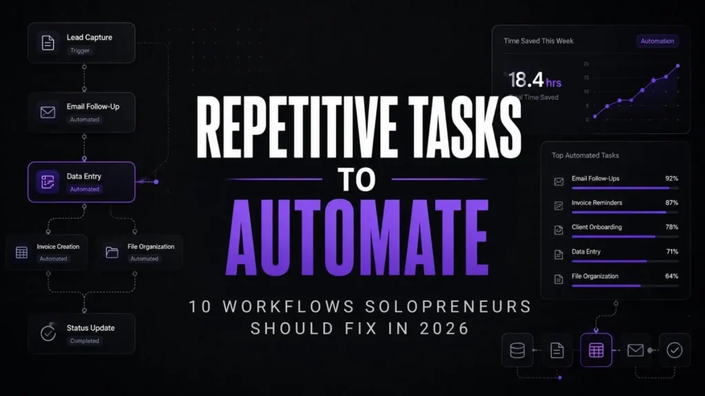 Repetitive tasks to automate: 10 workflows solopreneurs should fix in 2026
